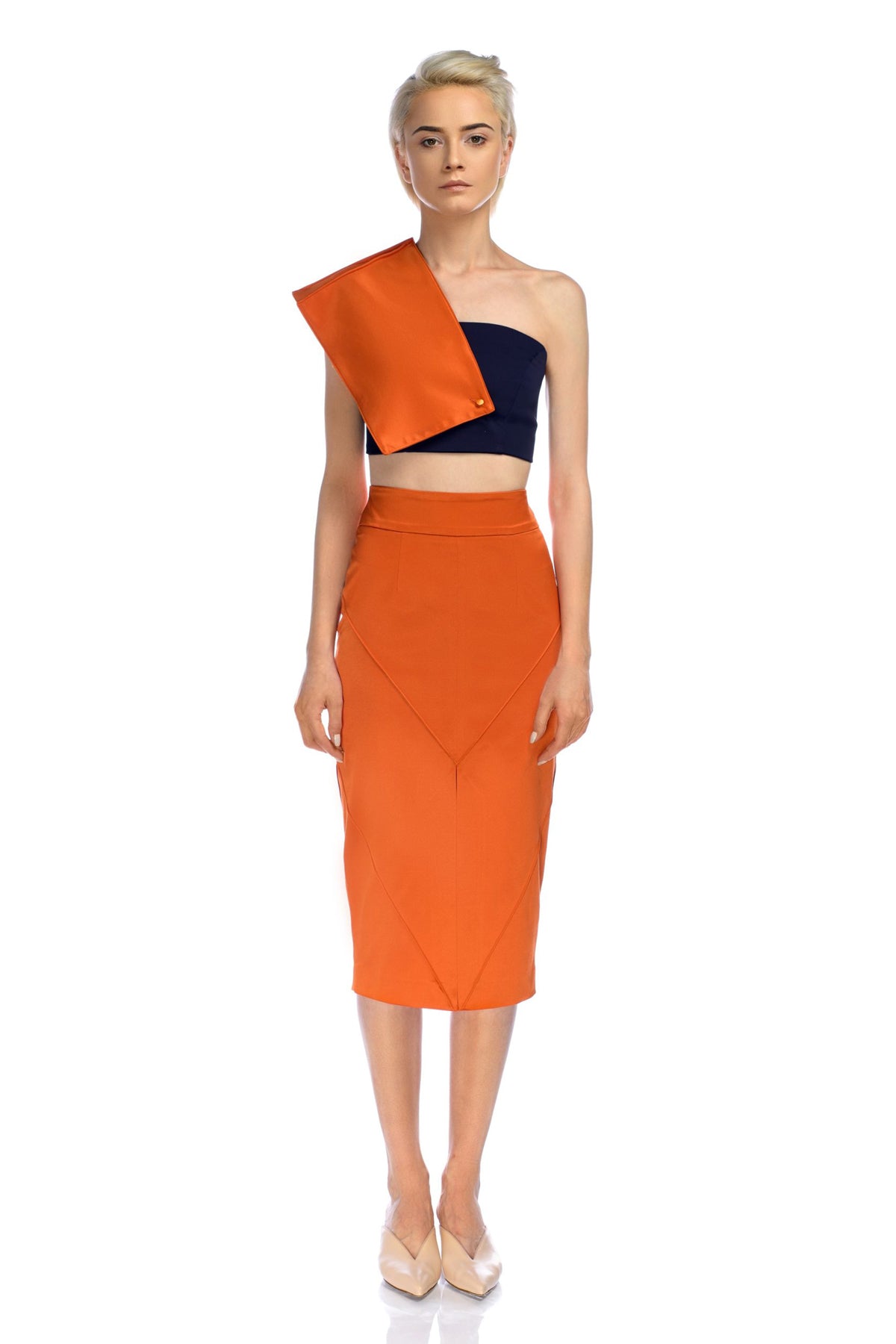 Fusta portocalie Eva Confident Concept Store