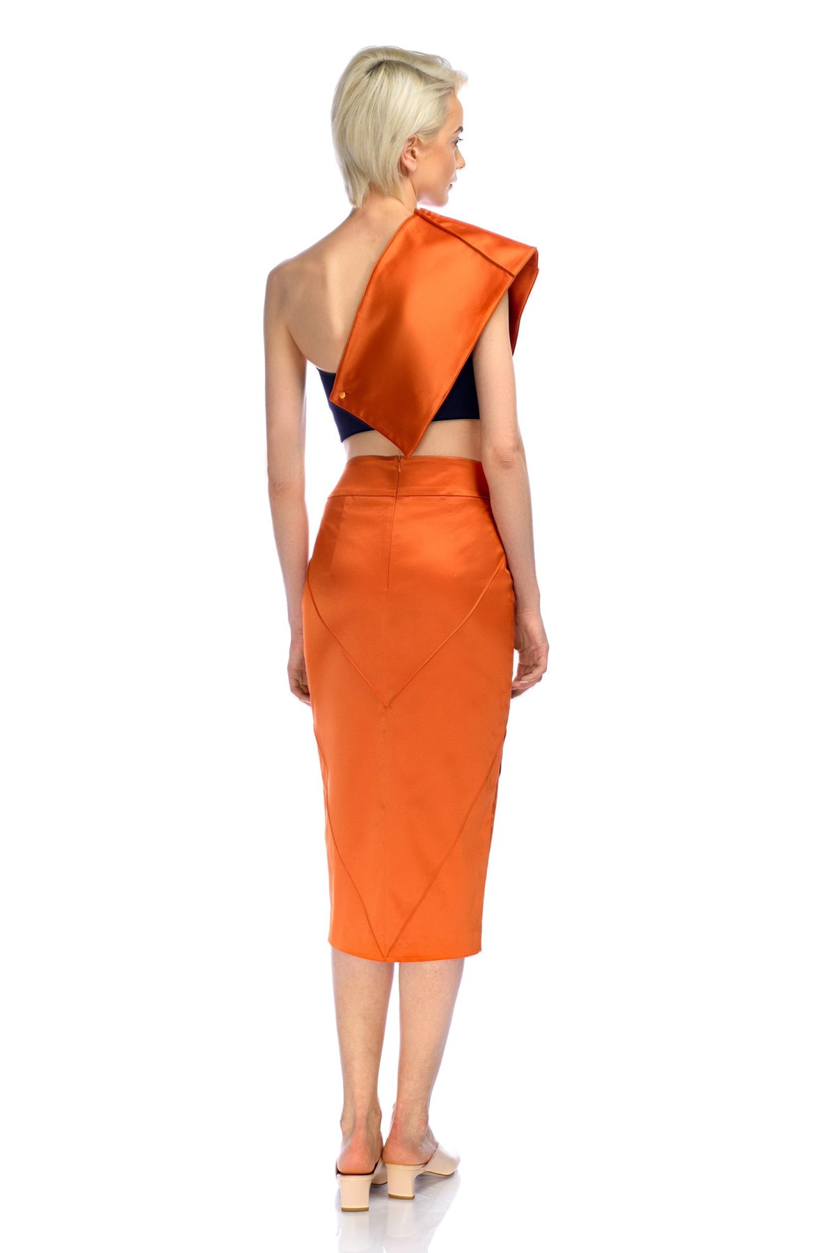 Fusta portocalie Eva Confident Concept Store