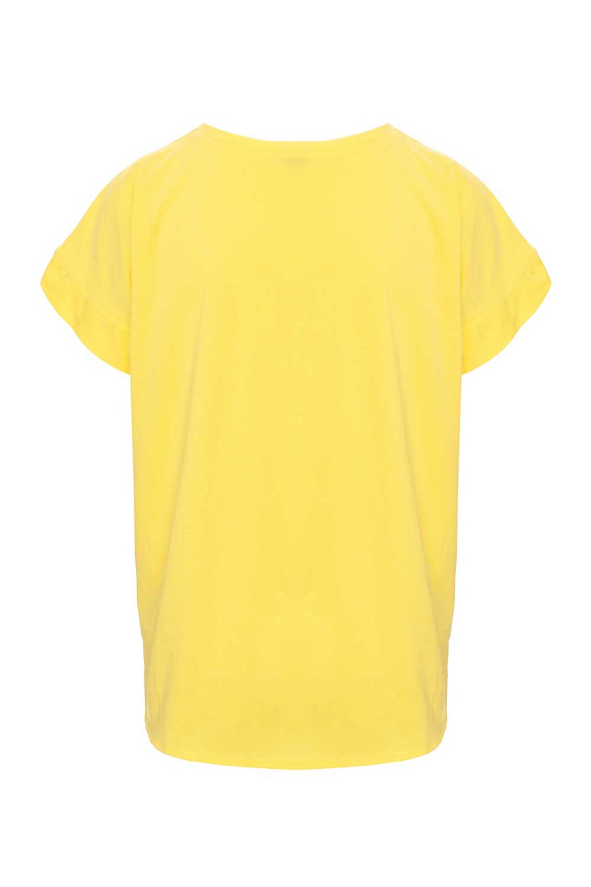 Tricou galben funda supradimensionată pictată manual