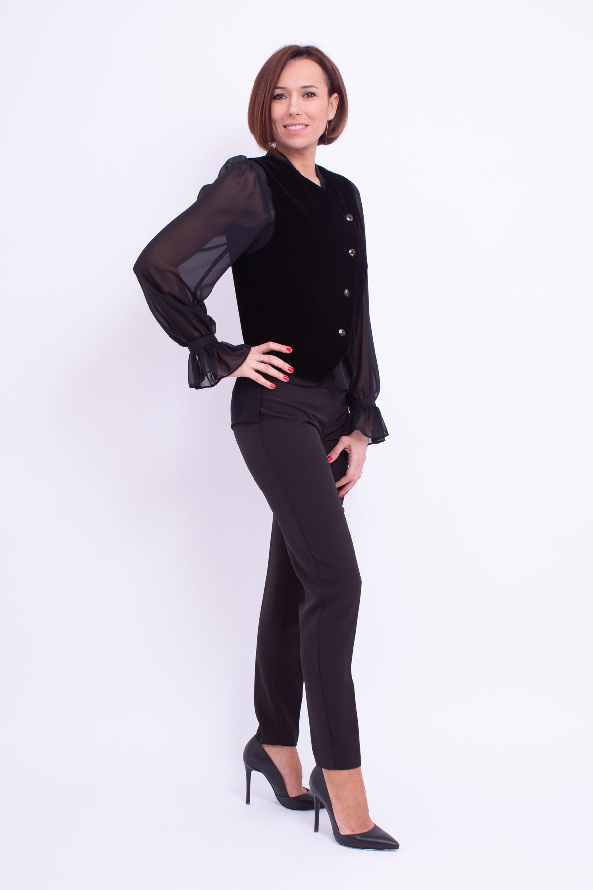 Bluza neagra cu panglica Confident Concept Store